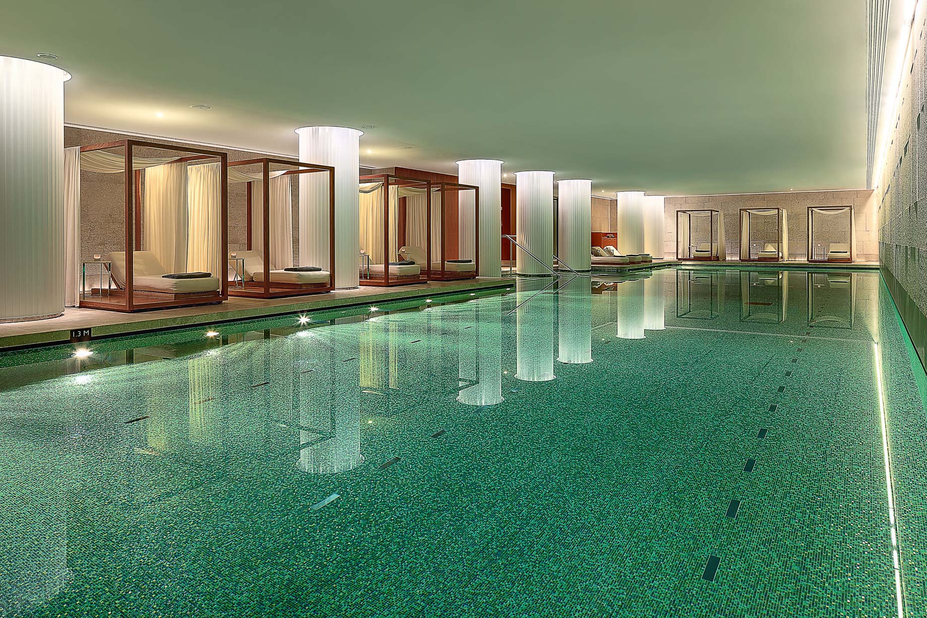 Bvlgari Hotel London – Knightsbridge, London, UK – Bvlgari Pool with Private Cabanas