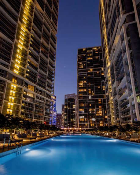 W Miami Hotel - Miami, FL, USA - Pool Night