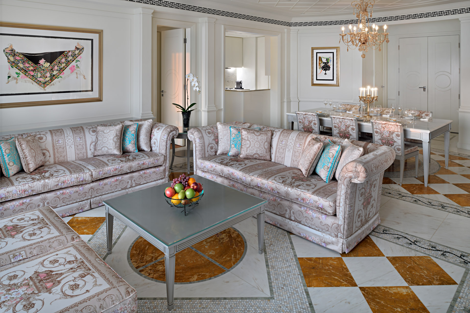 Palazzo Versace Dubai Hotel – Jaddaf Waterfront, Dubai, UAE – 2 Bedroom Residence Living Area