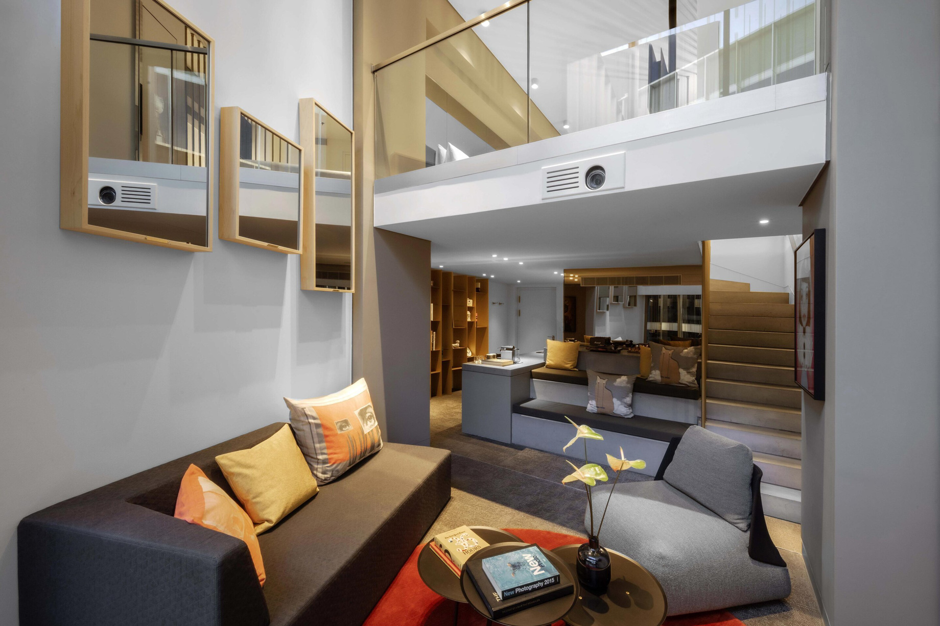 W Amsterdam Hotel – Amsterdam, Netherlands – Marvelous Exchange One Bedroom Loft Living Room