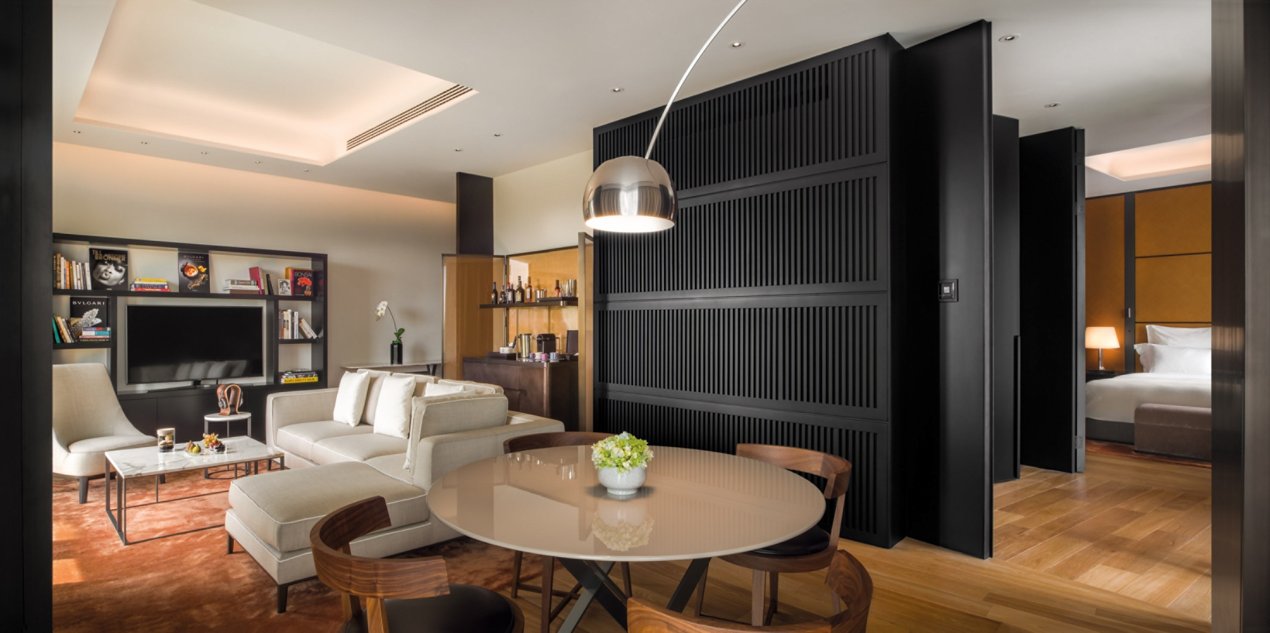Bvlgari Hotel Beijing – Beijing, China – Guest Suite Living Room and Bedroom