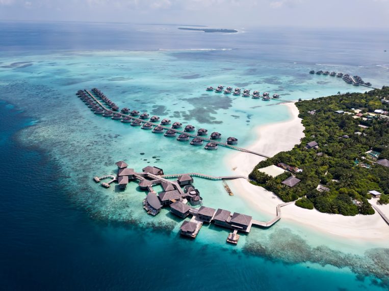 Six Senses Laamu Resort - Laamu Atoll, Maldives - Chill Bar and Longitude Resort Aerial View