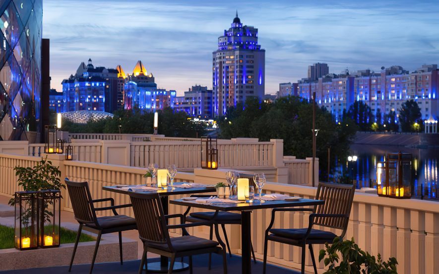The St. Regis Astana Hotel - Astana, Kazakhstan - Exterior Terrace Night