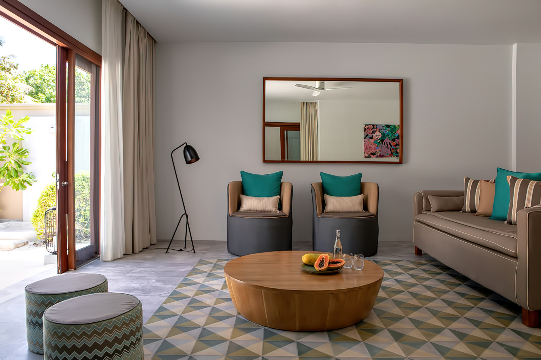 Amilla Fushi Resort and Residences – Baa Atoll, Maldives – Beach Villa Living Room