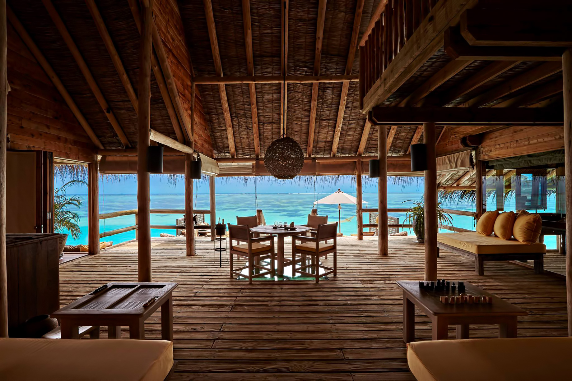Gili Lankanfushi Resort – North Male Atoll, Maldives – Overwater Villa Living Dining Area