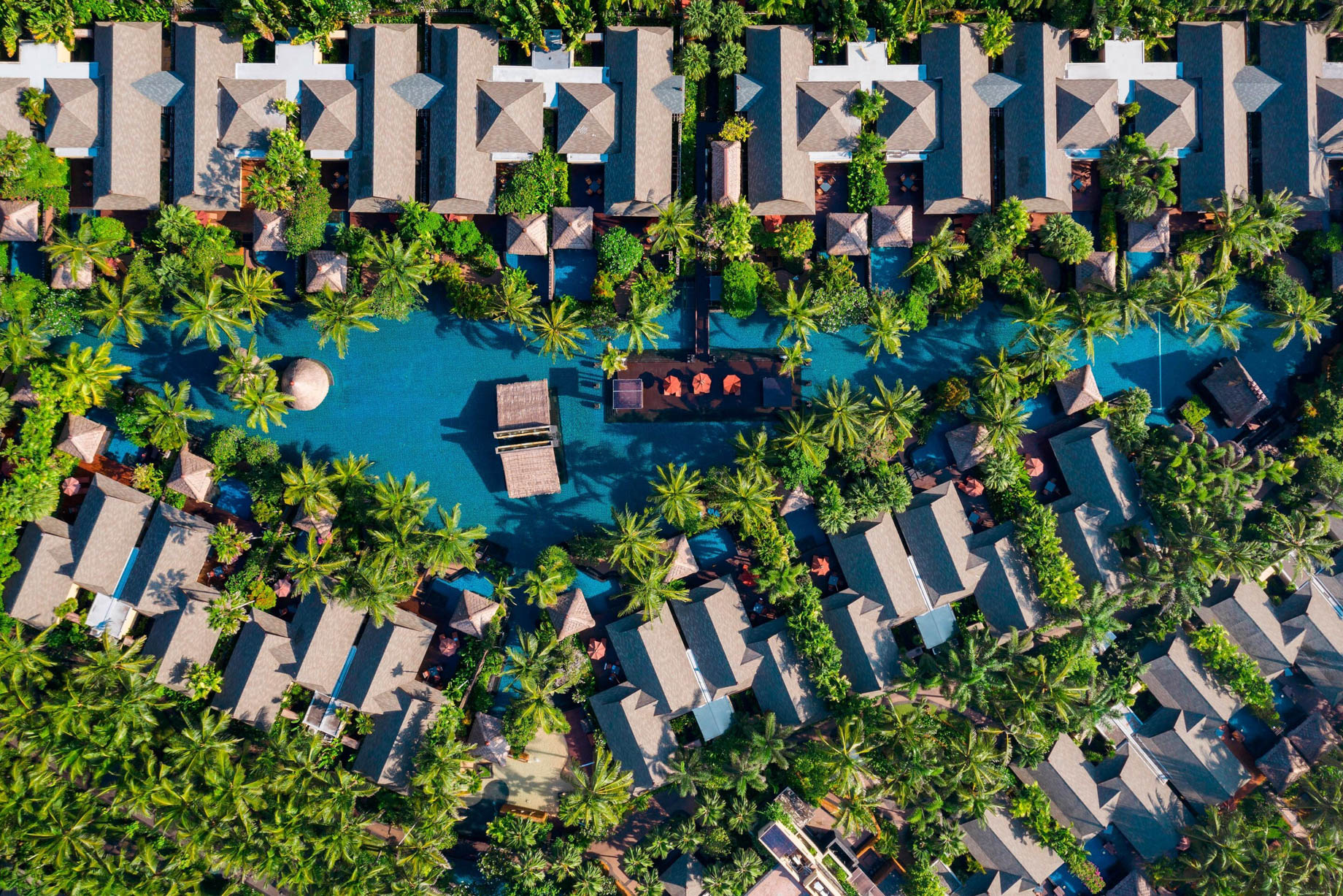 The St. Regis Bali Resort – Bali, Indonesia – Lagoon Area and Villas Overhead Aerial View
