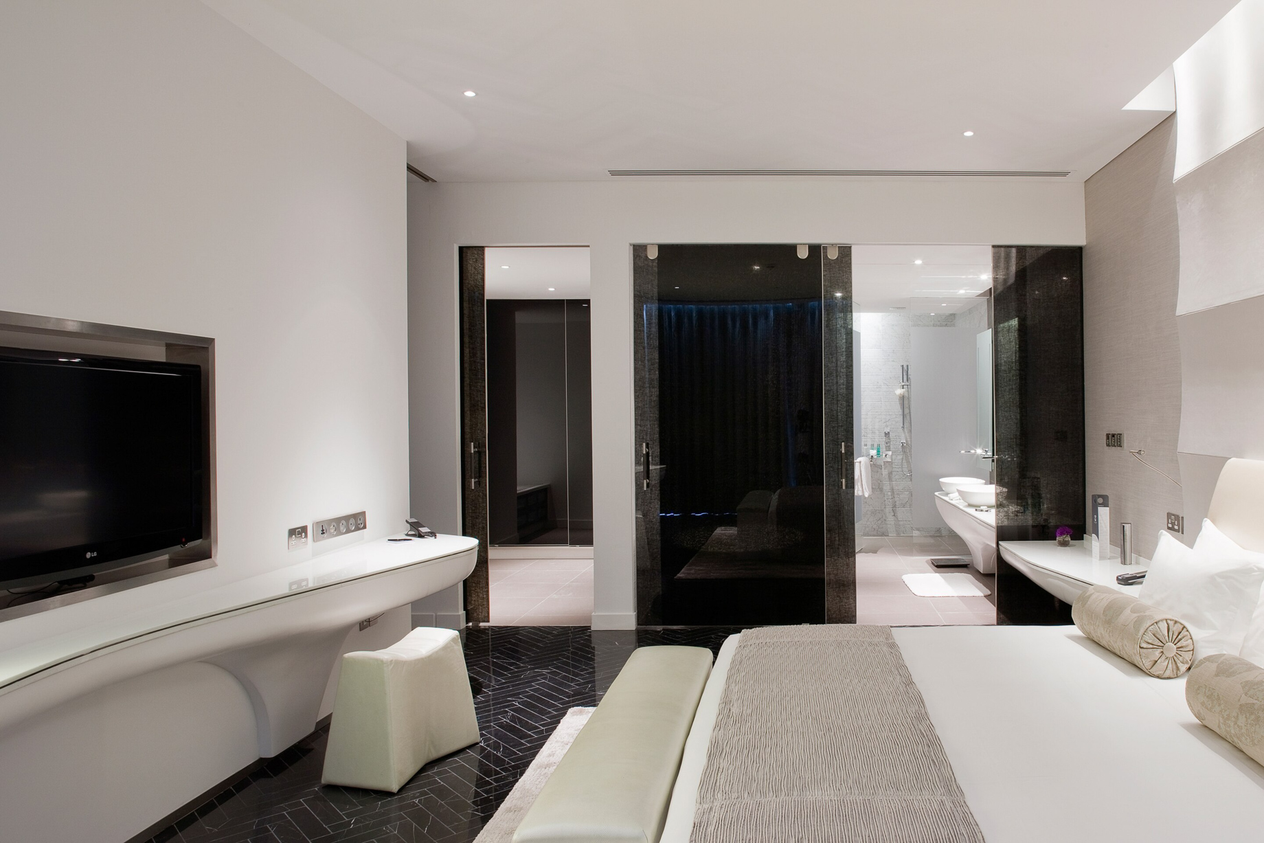 W Abu Dhabi Yas Island Hotel – Abu Dhabi, UAE – Fantastic Suite King Bedroom and Bathroom