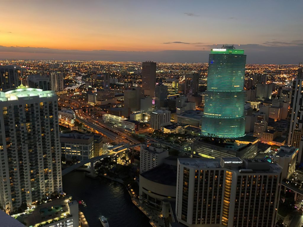 W Miami Hotel - Miami, FL, USA - Night City View