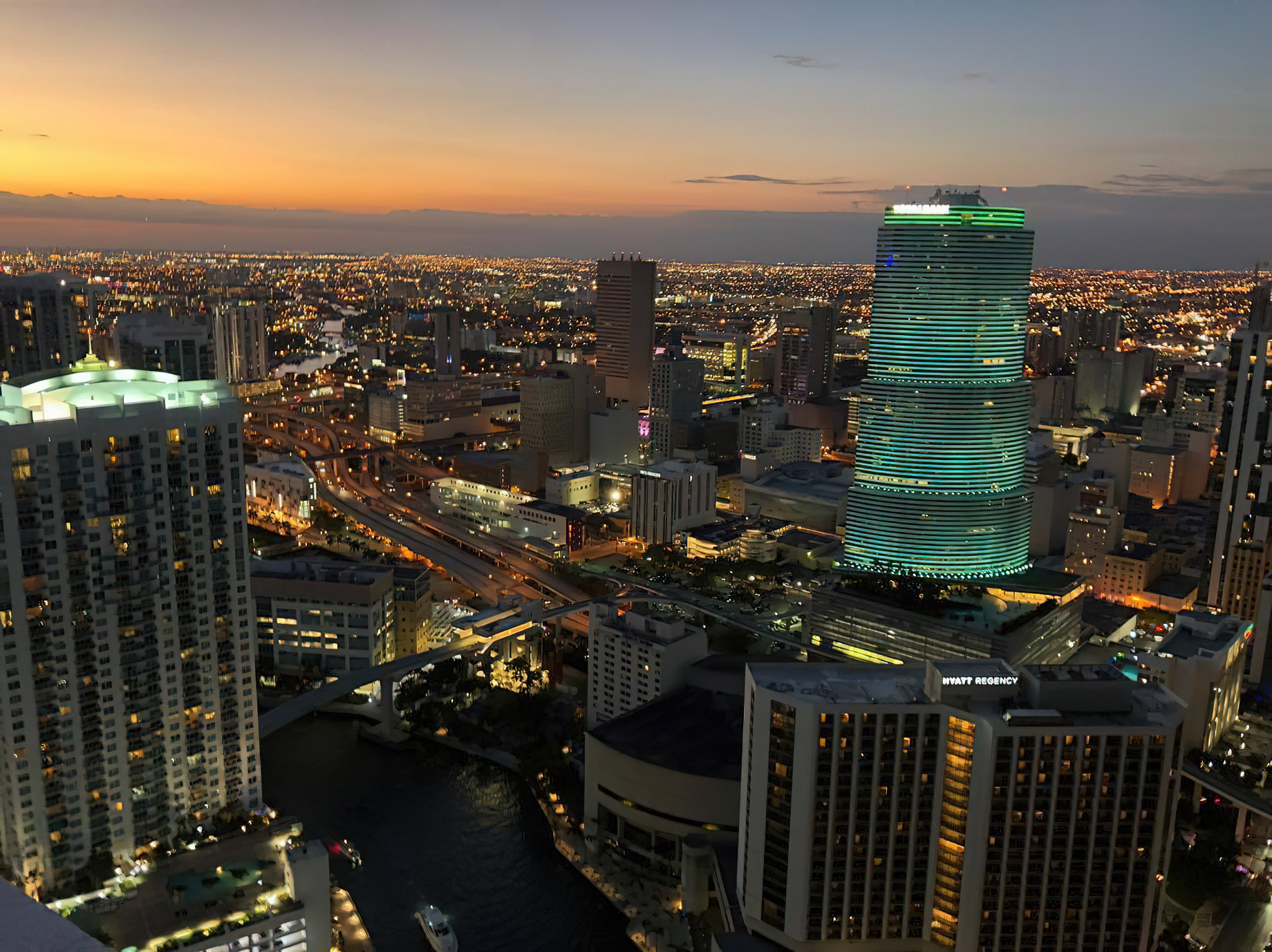 W Miami Hotel – Miami, FL, USA – Night City View