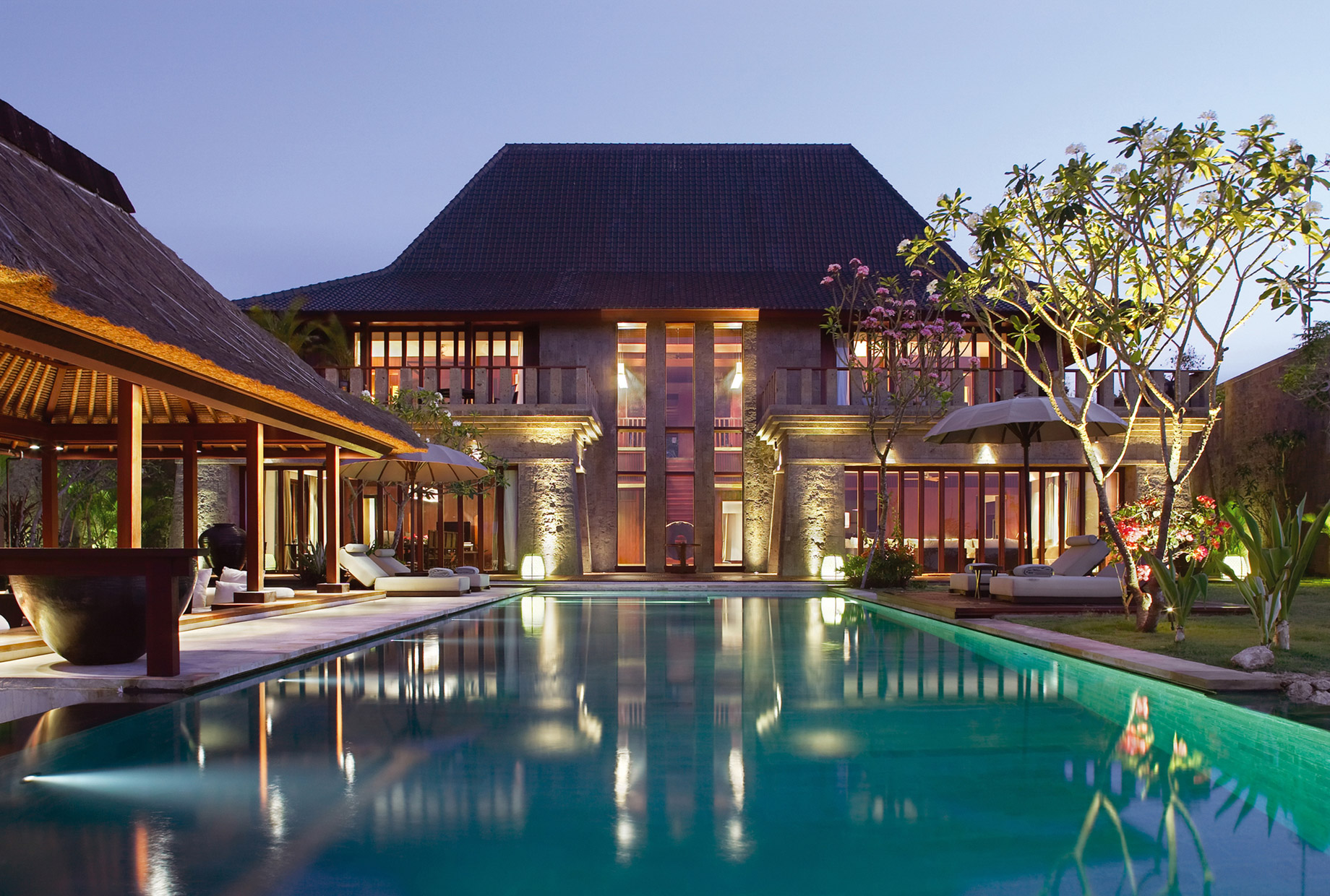 Bvlgari Resort Bali – Uluwatu, Bali, Indonesia – The Bvlgari Villa Pool Deck Twilight