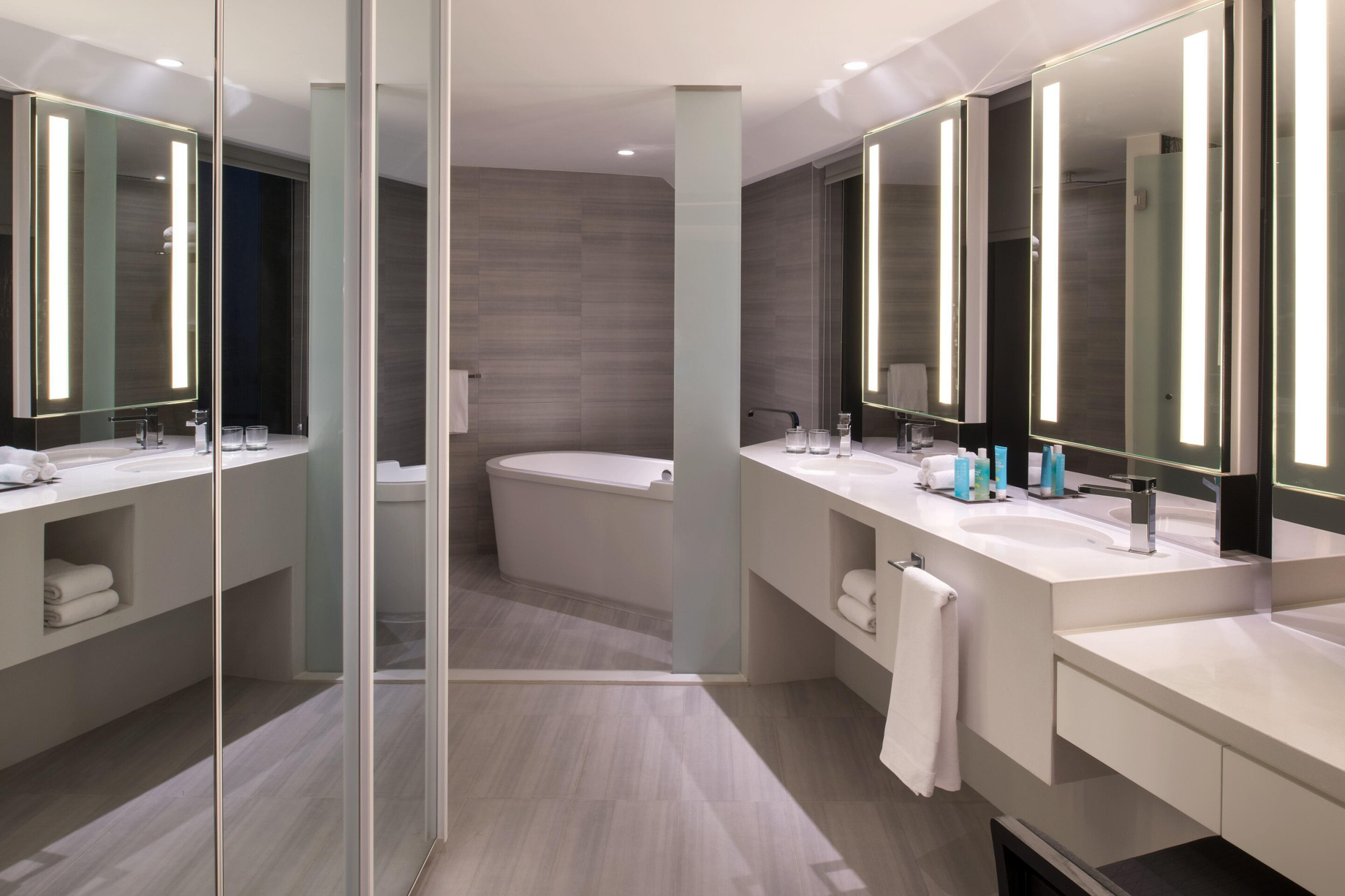 W Amman Hotel – Amman, Jordan – W Suite Bathroom Tub and Shower
