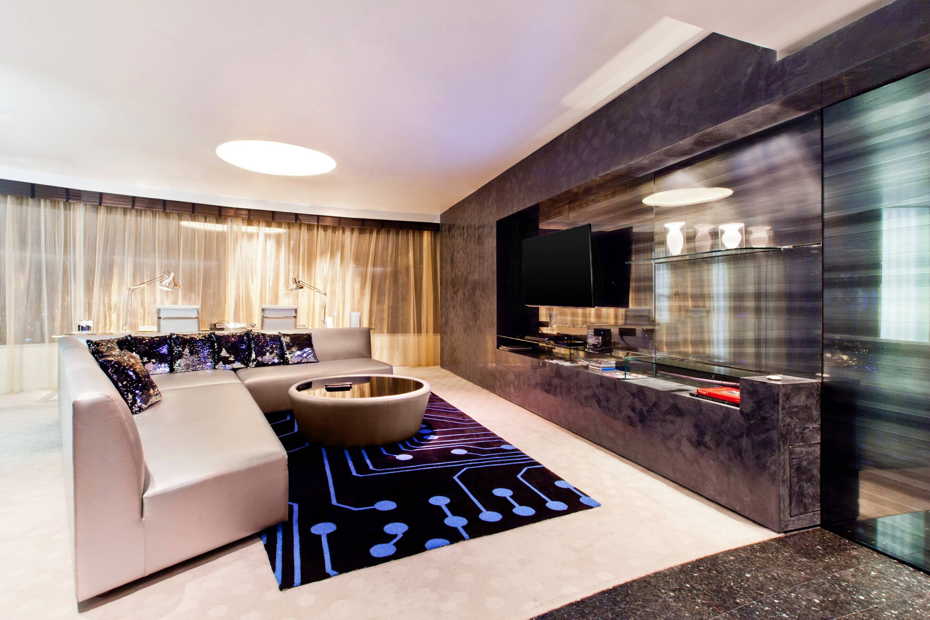 W Bangkok Hotel – Bangkok, Thailand – WOW Suite Luxe Living Area