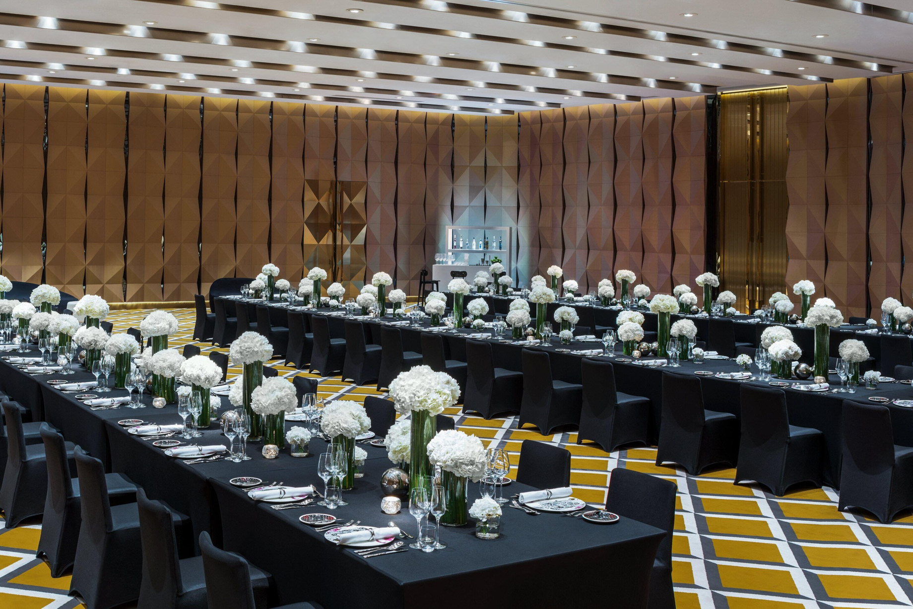 W Shanghai The Bund Hotel – Shanghai, China – Mega Room Banquet Long Table Setup