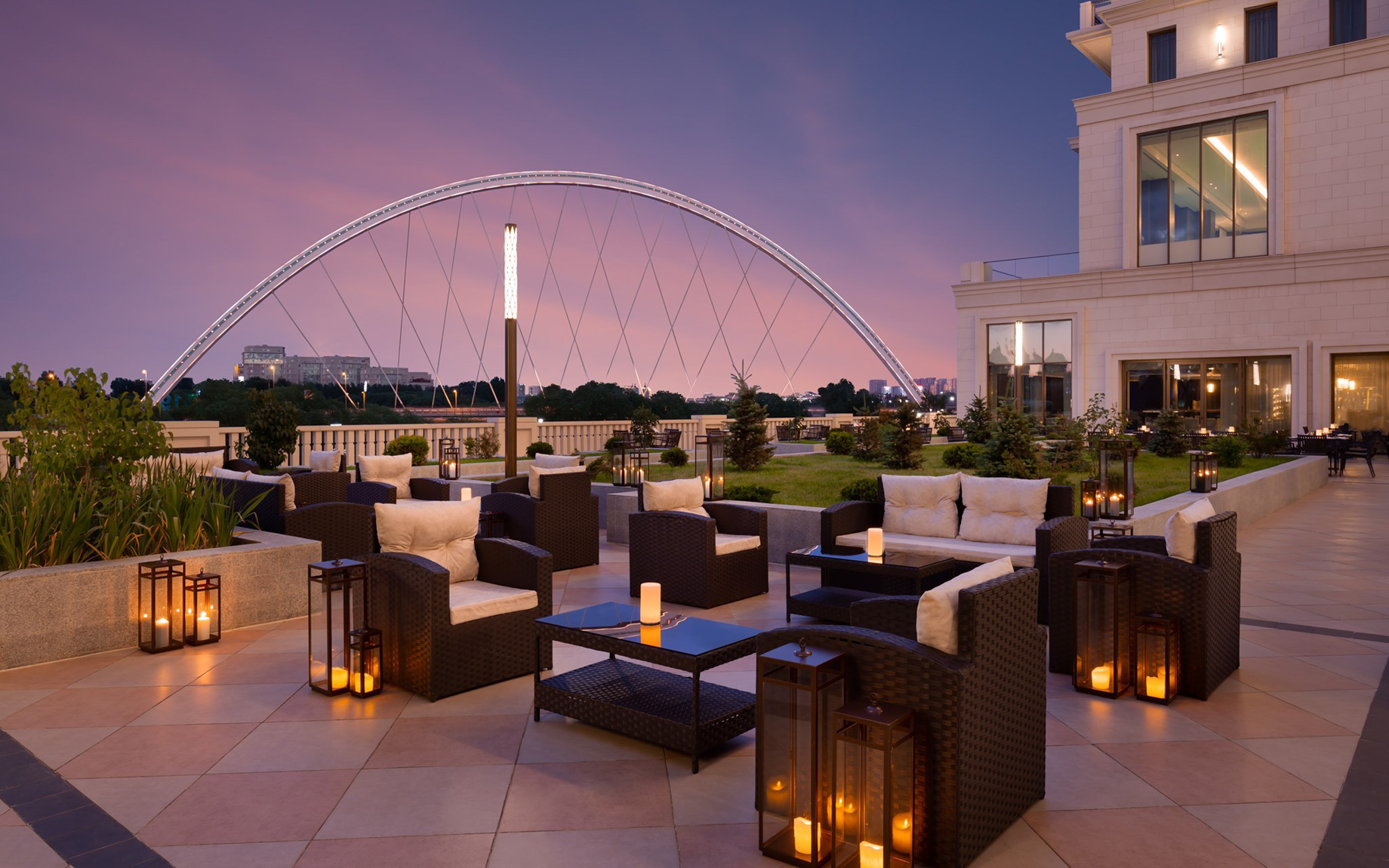 The St. Regis Astana Hotel – Astana, Kazakhstan – Exterior Deck Twilight