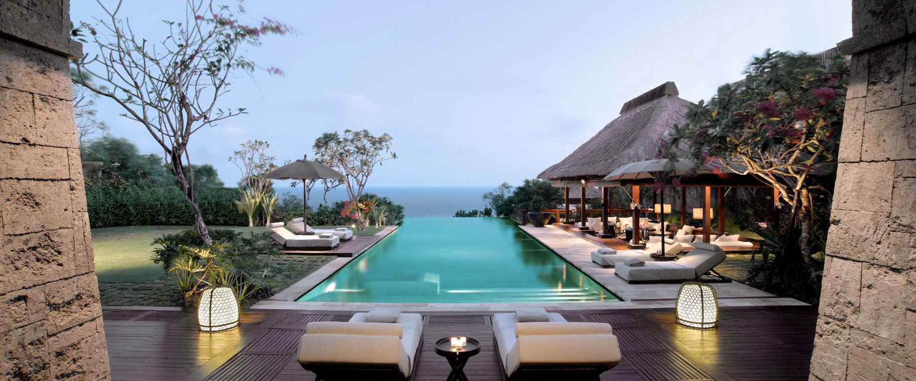 Bvlgari Resort Bali – Uluwatu, Bali, Indonesia – The Bvlgari Villa Pool Deck Ocean View Twilight