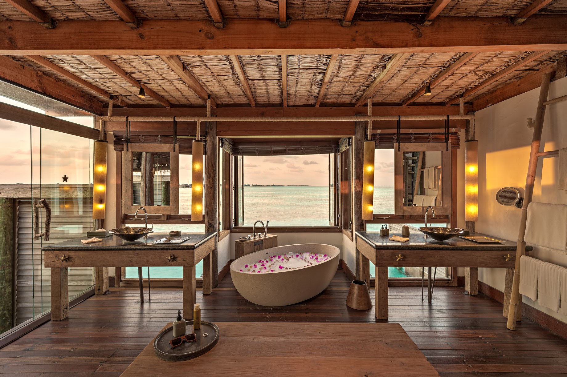 Gili Lankanfushi Resort – North Male Atoll, Maldives – Overwater Villa Bathroom Ocean View