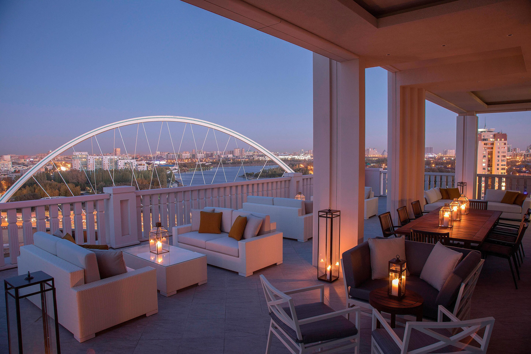 The St. Regis Astana Hotel - Astana, Kazakhstan - Exterior Terrace Night
