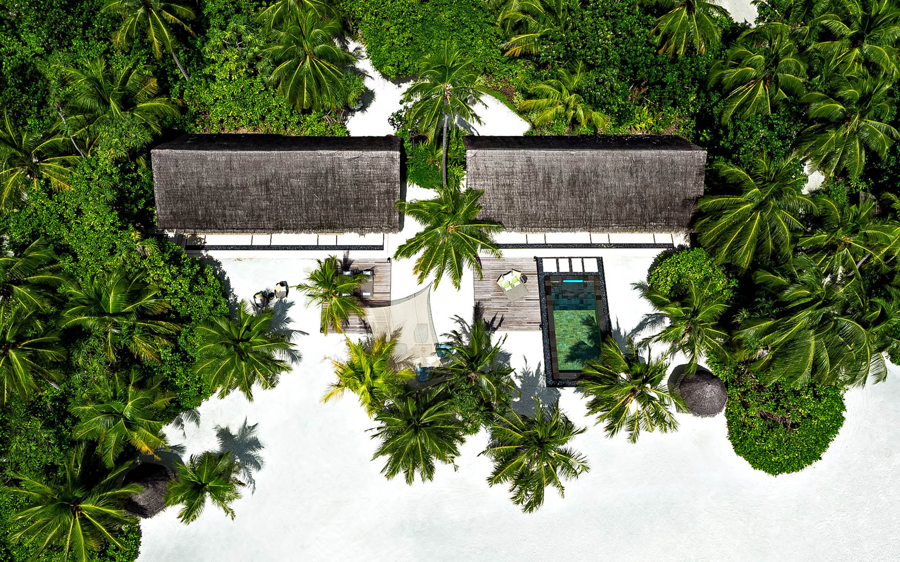 One&Only Reethi Rah Resort – North Male Atoll, Maldives – Two Villa Residence with Pool Aerial