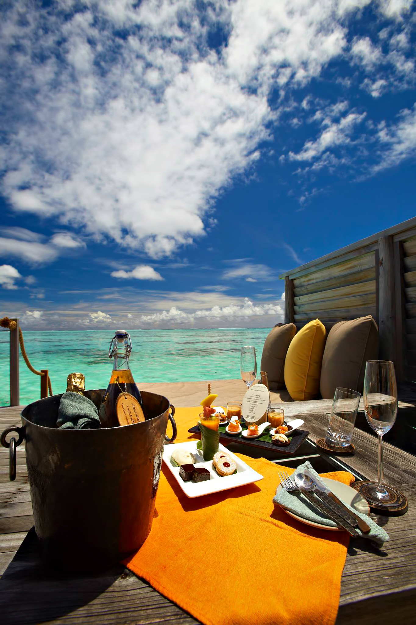 Gili Lankanfushi Resort – North Male Atoll, Maldives – Overwater Villa Outdoor Lounge Dining