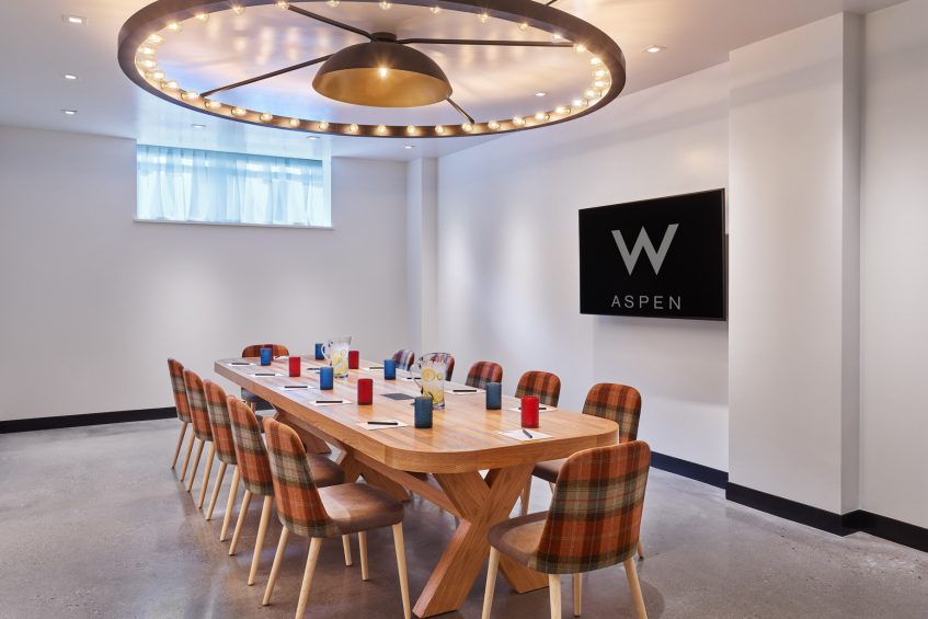 W Aspen Hotel - Aspen, CO, USA - Strategy Meeting Room Boardroom Setup
