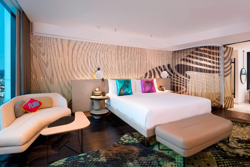 W Brisbane Hotel - Brisbane, Australia - WOW Suite Bedroom and Bathroom