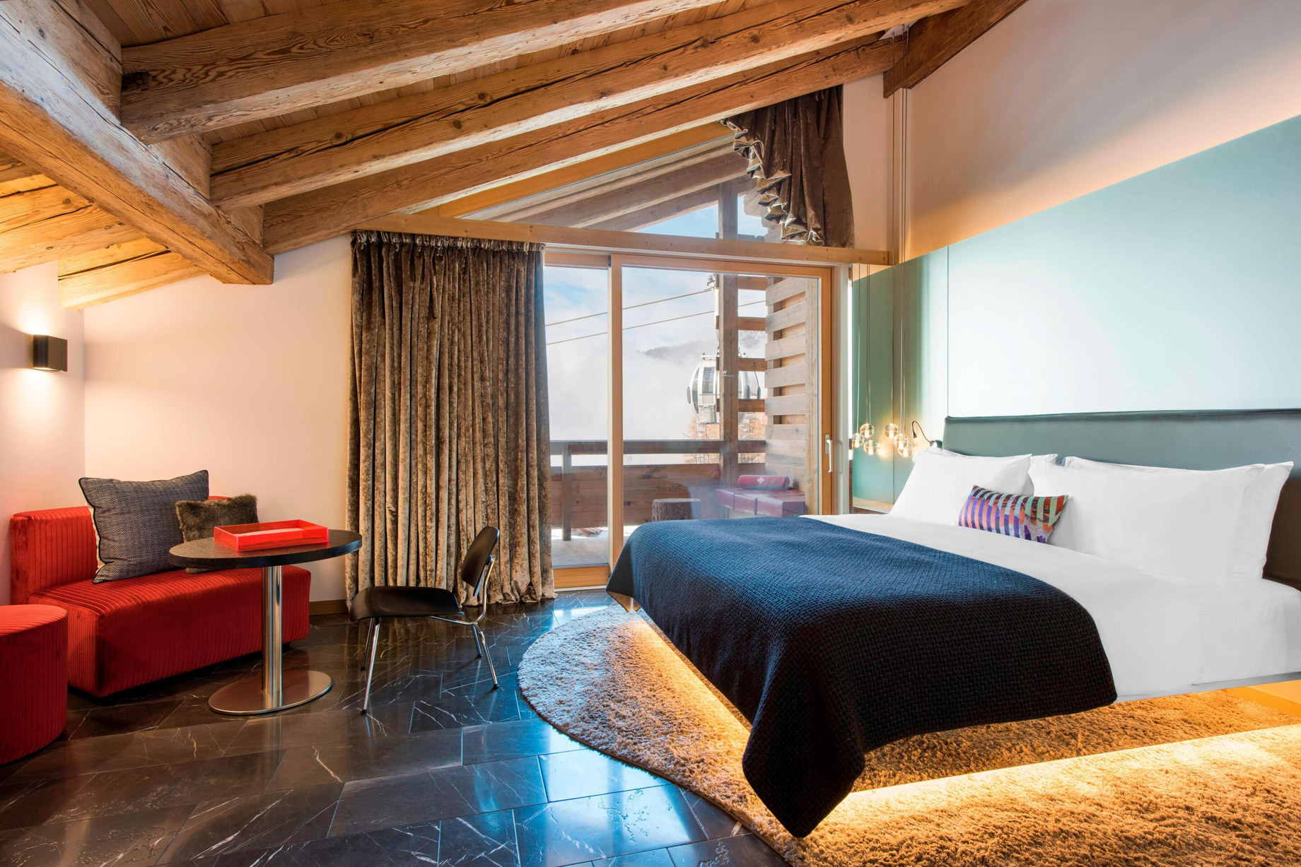 W Verbier Hotel – Verbier, Switzerland – Cozy Suite Bed Detail