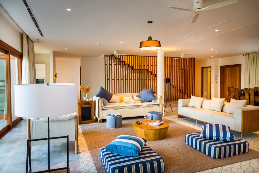 Amilla Fushi Resort and Residences - Baa Atoll, Maldives - Oceanfront Beach Villa Living Room