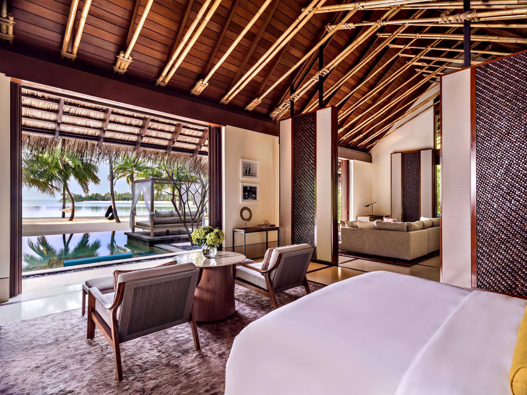 One&Only Reethi Rah Resort – North Male Atoll, Maldives – Grand Beach Villa Master Bedroom