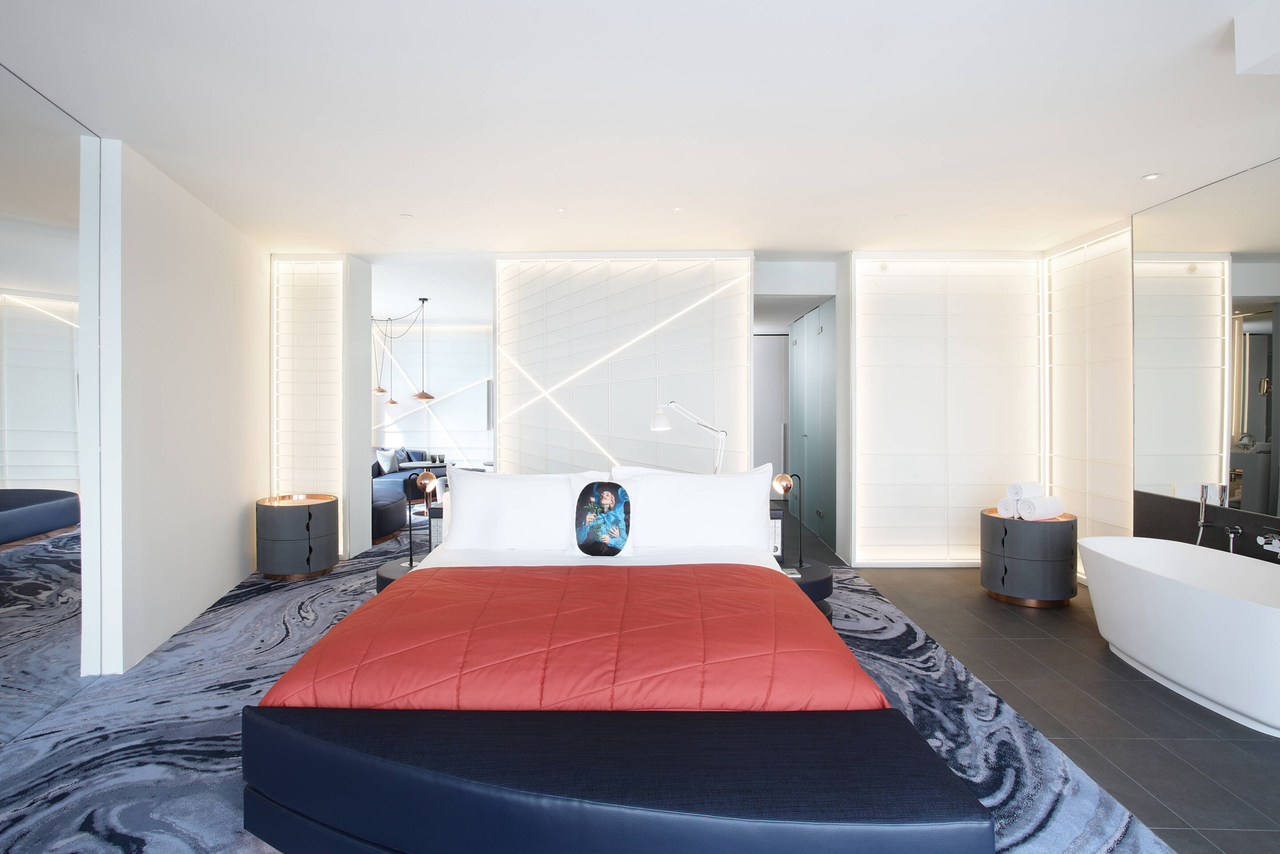 W Barcelona Hotel – Barcelona, Spain – Cool Corner Suite Bed