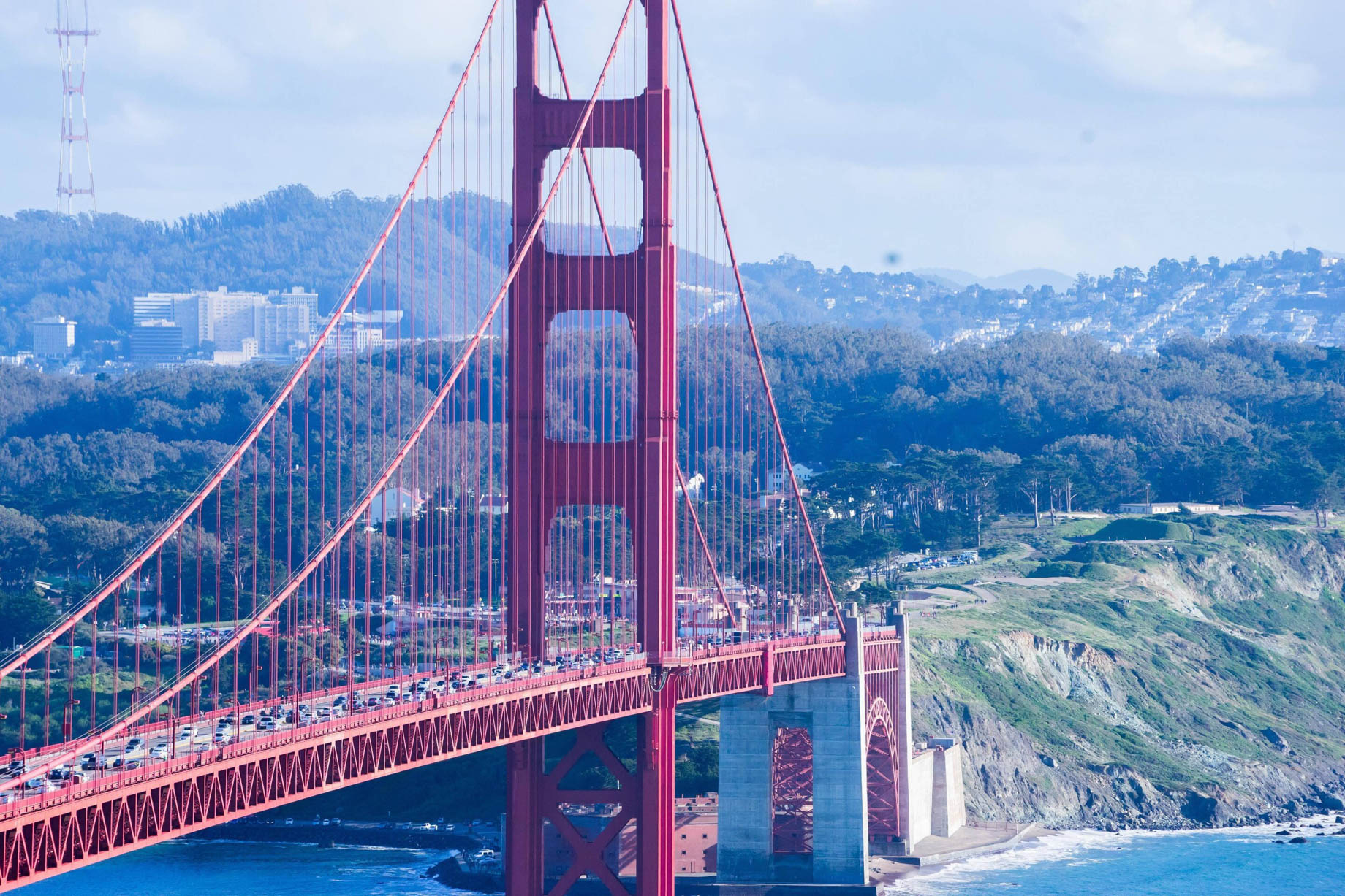 W San Francisco Hotel - San Francisco, CA, USA - Golden Gate Bridge Detail