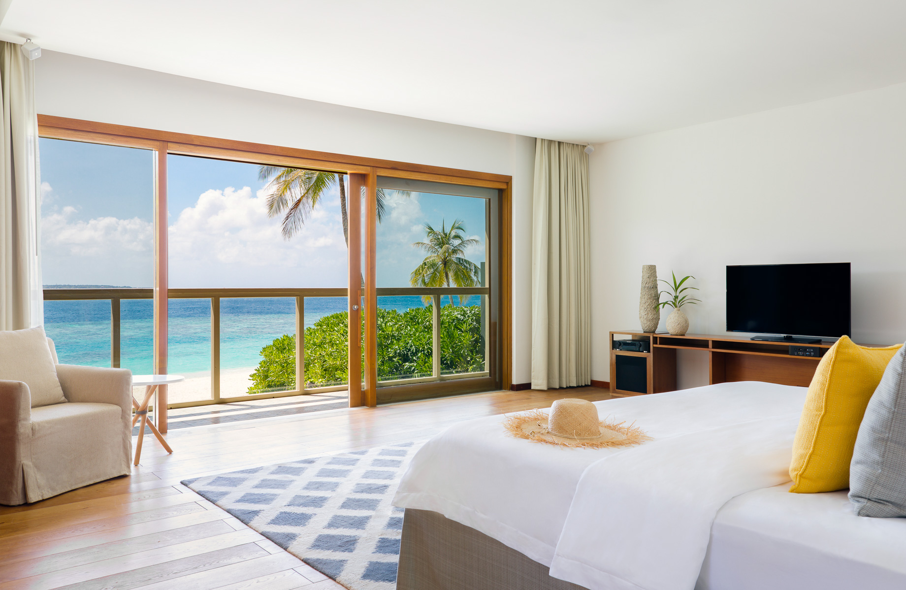 Amilla Fushi Resort and Residences – Baa Atoll, Maldives – Oceanfront Beach Villa Bedroom