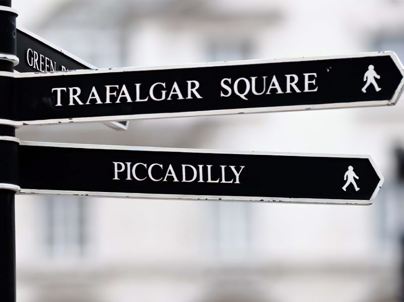 Bvlgari Hotel London - Knightsbridge, London, UK - London Piccadilly Directional Sign