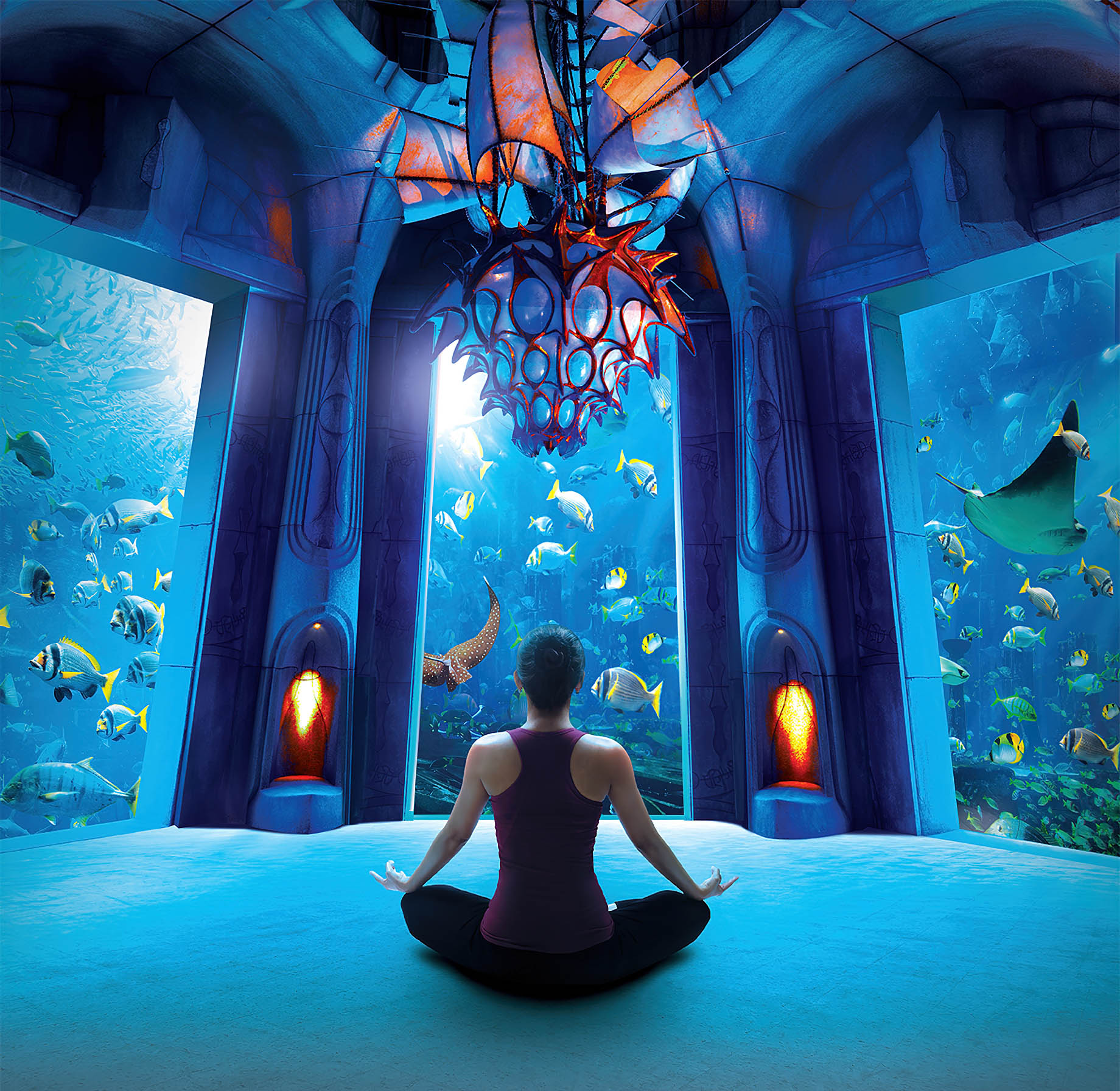 Atlantis The Palm Resort – Crescent Rd, Dubai, UAE – Yoga at the Lost Chamber Aquarium