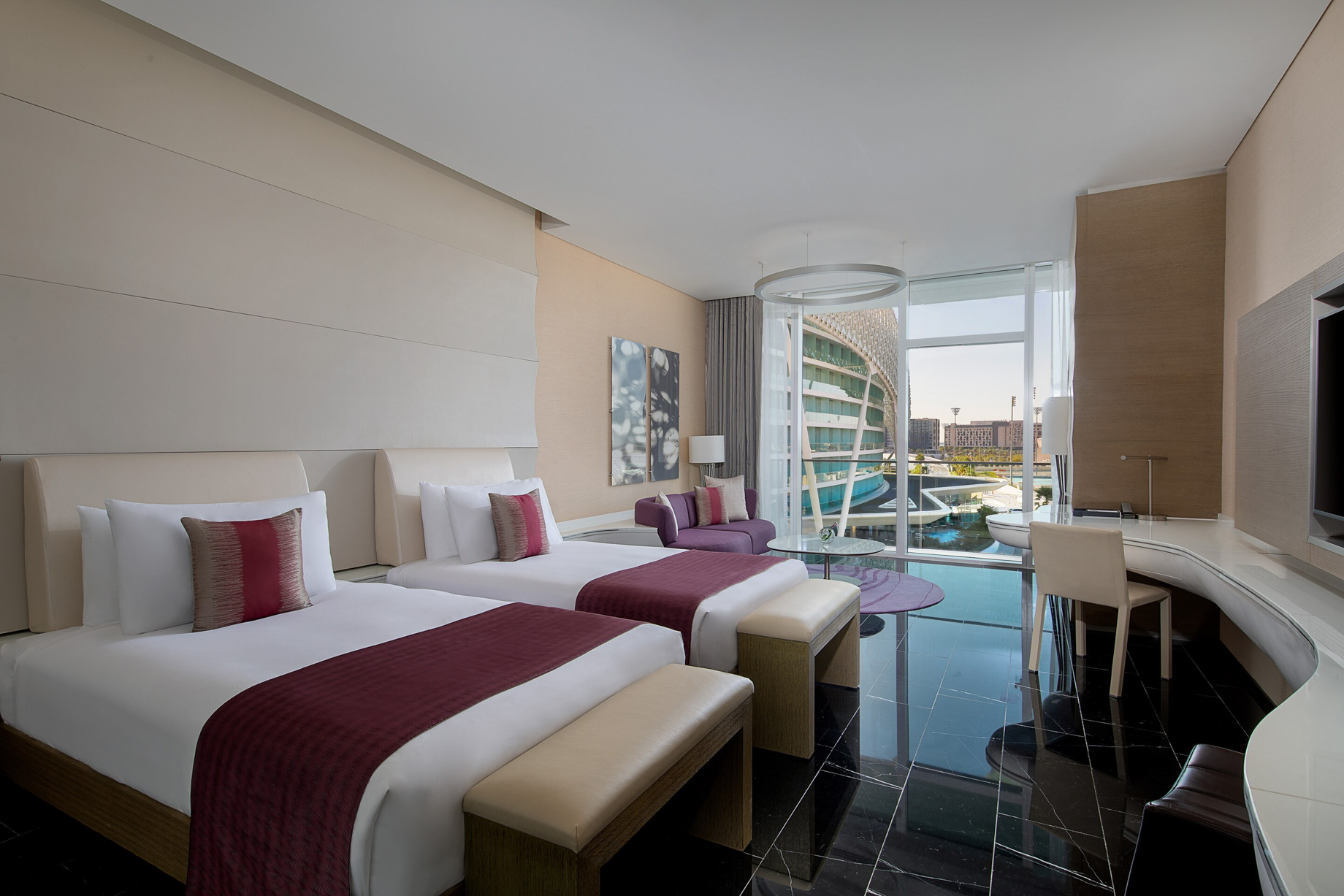 W Abu Dhabi Yas Island Hotel – Abu Dhabi, UAE – Spectacular Guest Room Twin View