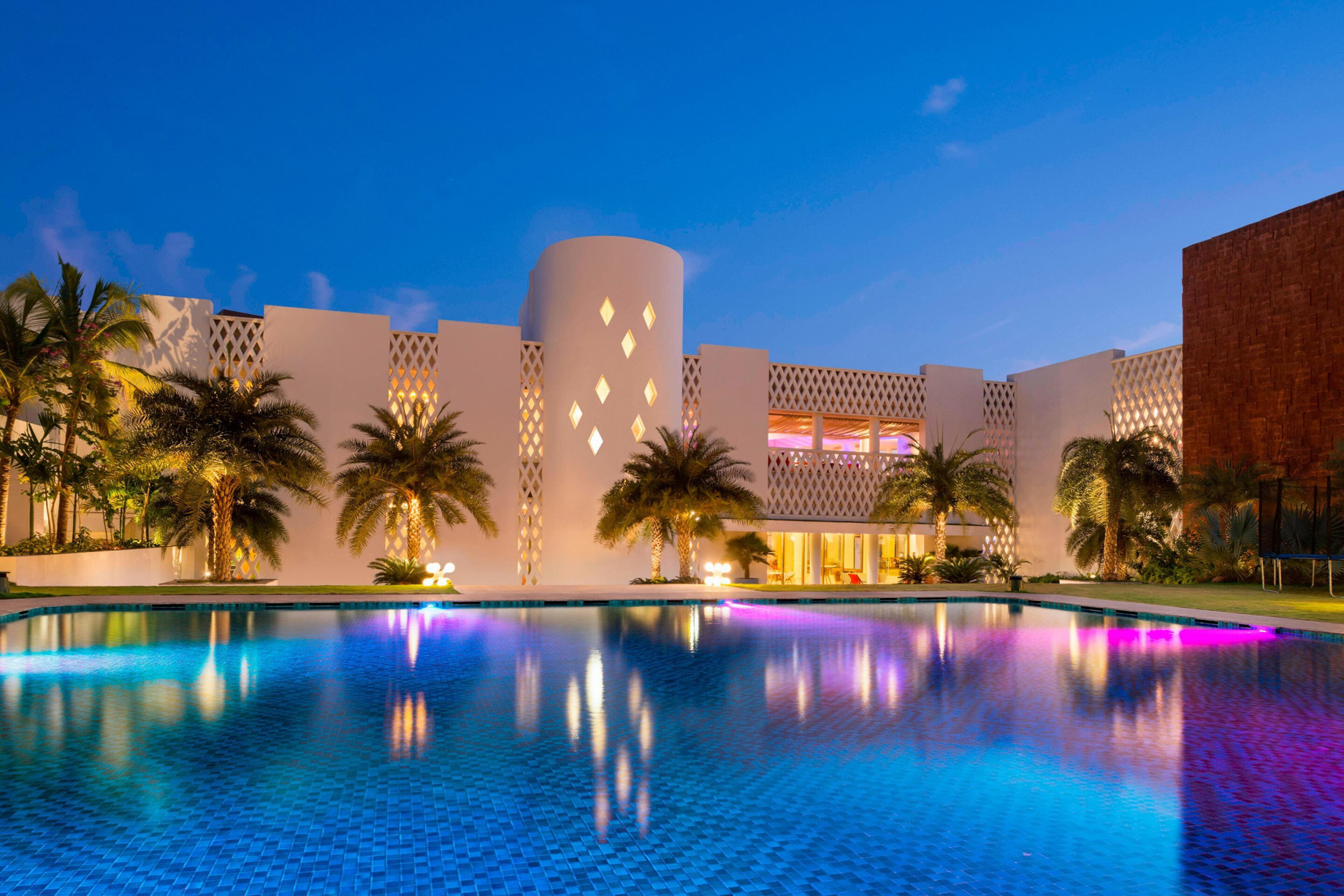 W Goa Vagator Beach Resort - Goa, India - Hotel Pool Night