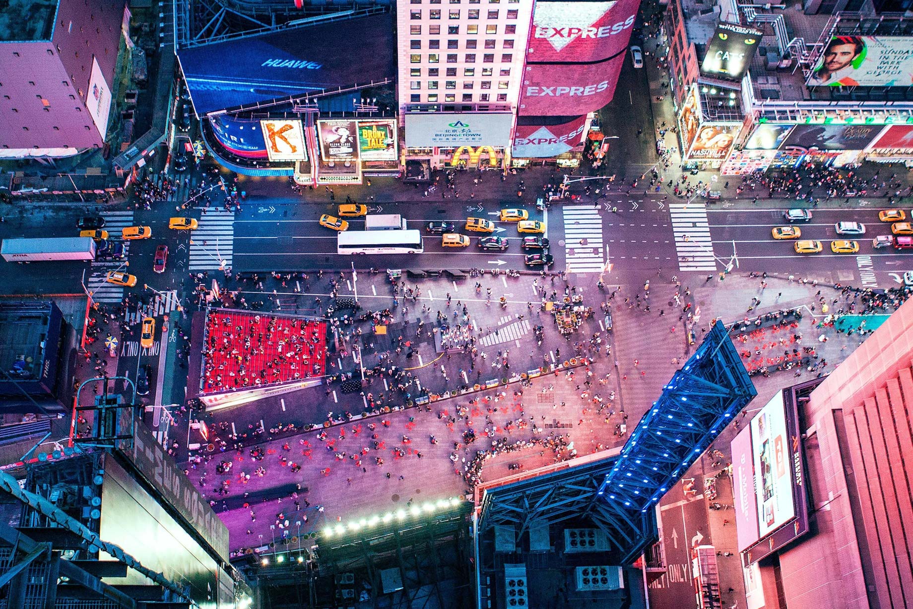 W New York Times Square Hotel – New York, NY, USA – Times Square Overhead View