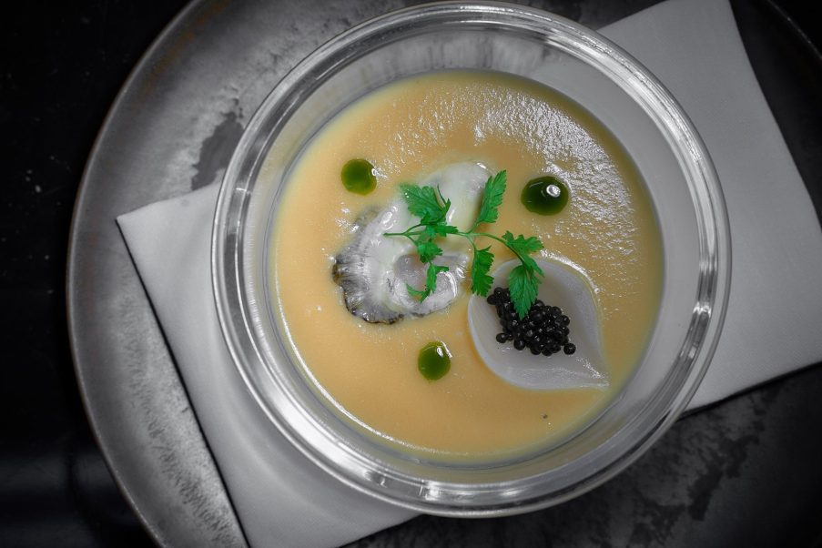 The St. Regis Macao Hotel - Cotai, Macau SAR, China - French Oyster with Sevruga Caviar Sweet Caramelized Onion Soup