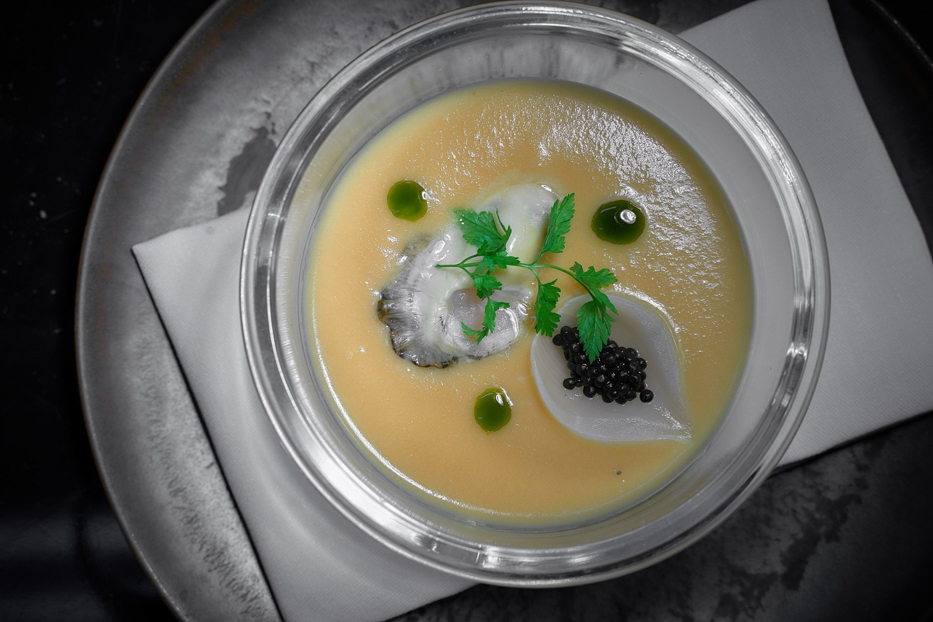 The St. Regis Macao Hotel – Cotai, Macau SAR, China – French Oyster with Sevruga Caviar Sweet Caramelized Onion Soup