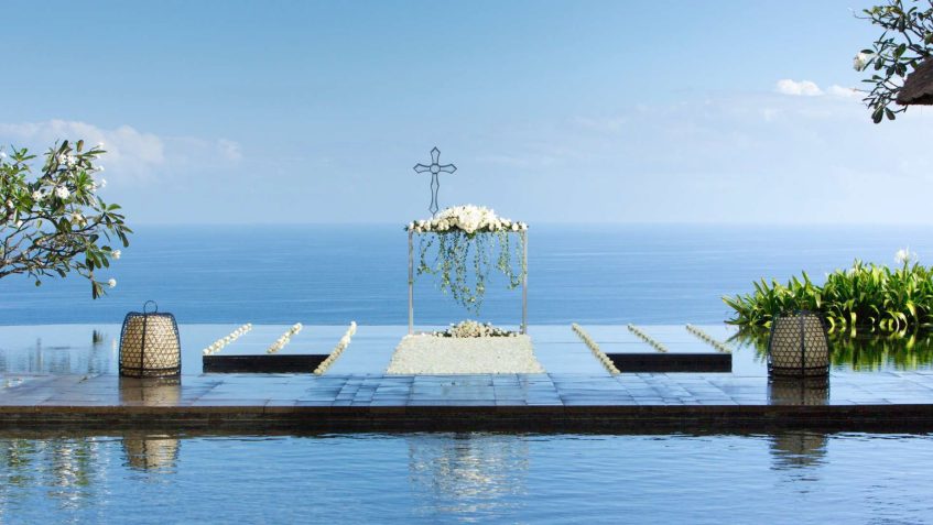 Bvlgari Resort Bali - Uluwatu, Bali, Indonesia - Pool Deck Wedding Ocean View