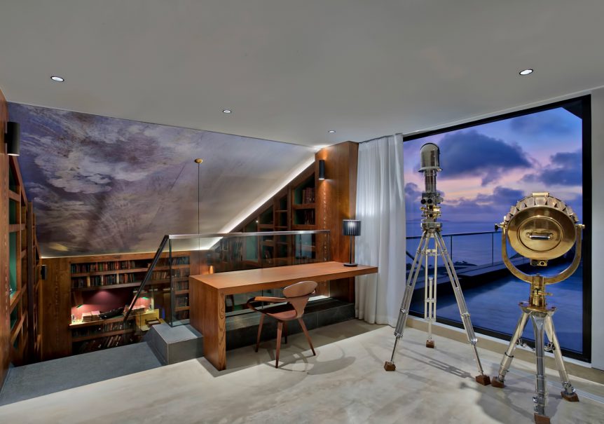 Six Senses Zil Pasyon Resort - Felicite Island, Seychelles - Private Four Bedroom Residence Master Landing Sunset