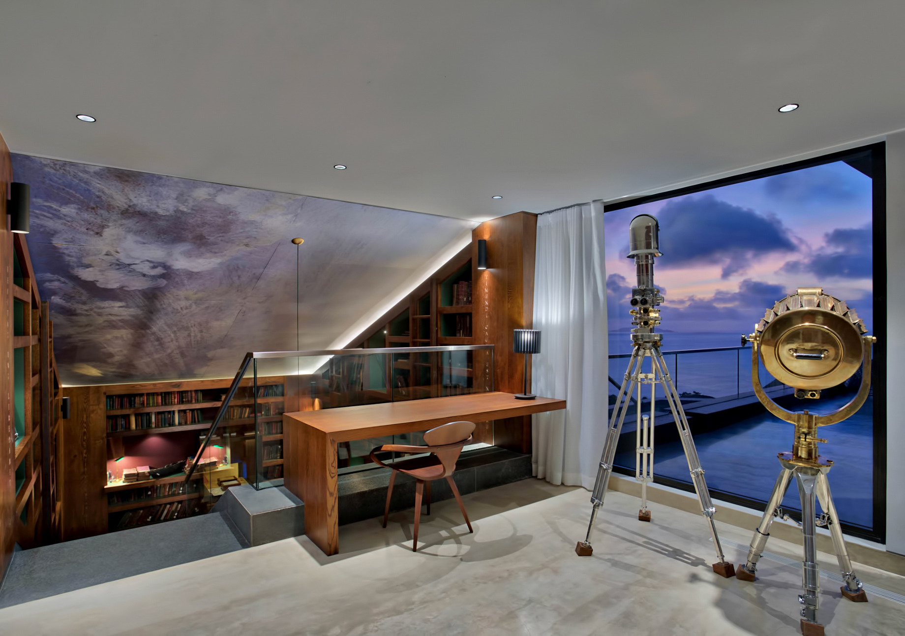 Six Senses Zil Pasyon Resort – Felicite Island, Seychelles – Private Four Bedroom Residence Master Landing Sunset