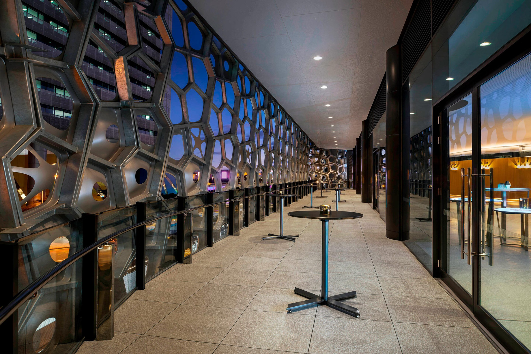 W Brisbane Hotel - Brisbane, Australia - Great Room Terrace By Night