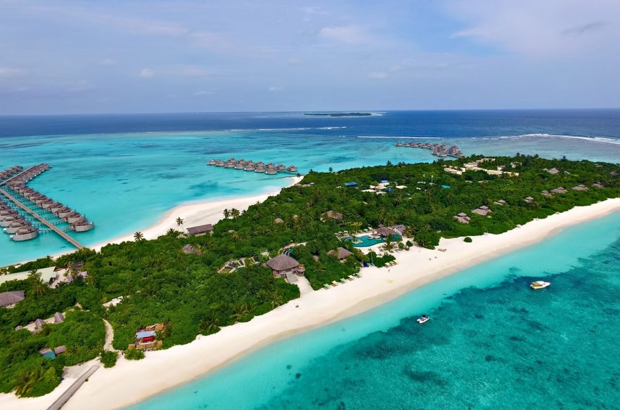 Six Senses Laamu Resort - Laamu Atoll, Maldives - Private Resort White Sand Beach Aerial