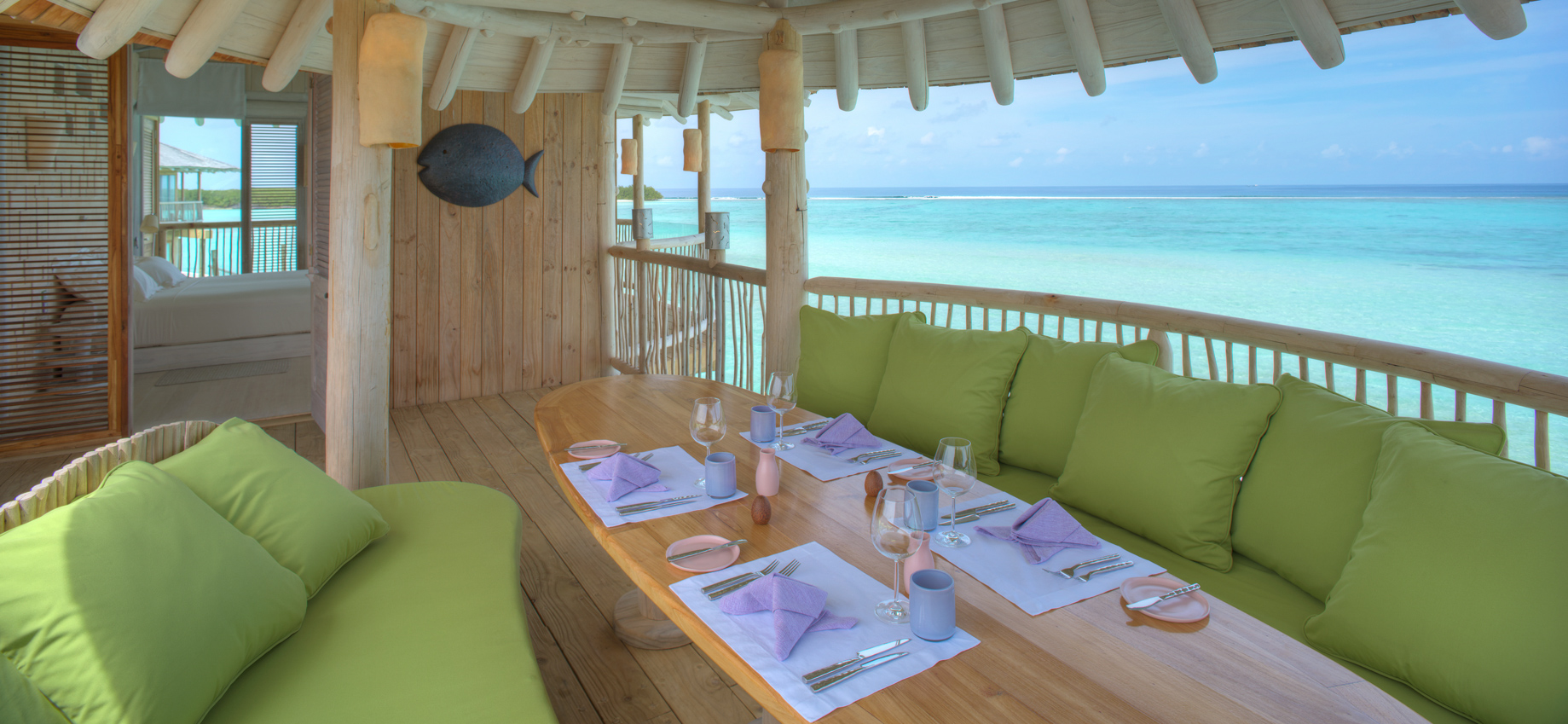 Soneva Jani Resort – Noonu Atoll, Medhufaru, Maldives – 2 Bedroom Water Retreat Villa Outdoor Dining Table