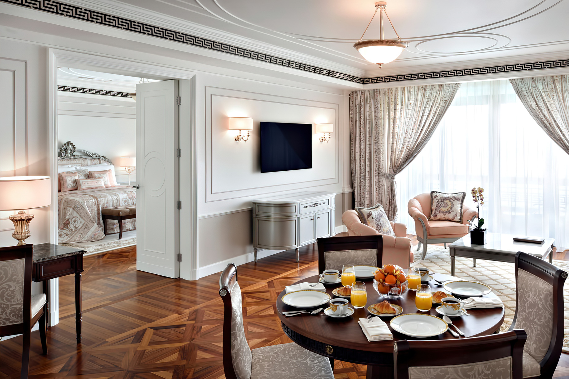 Palazzo Versace Dubai Hotel – Jaddaf Waterfront, Dubai, UAE – Grand Suite Living and Dining Room
