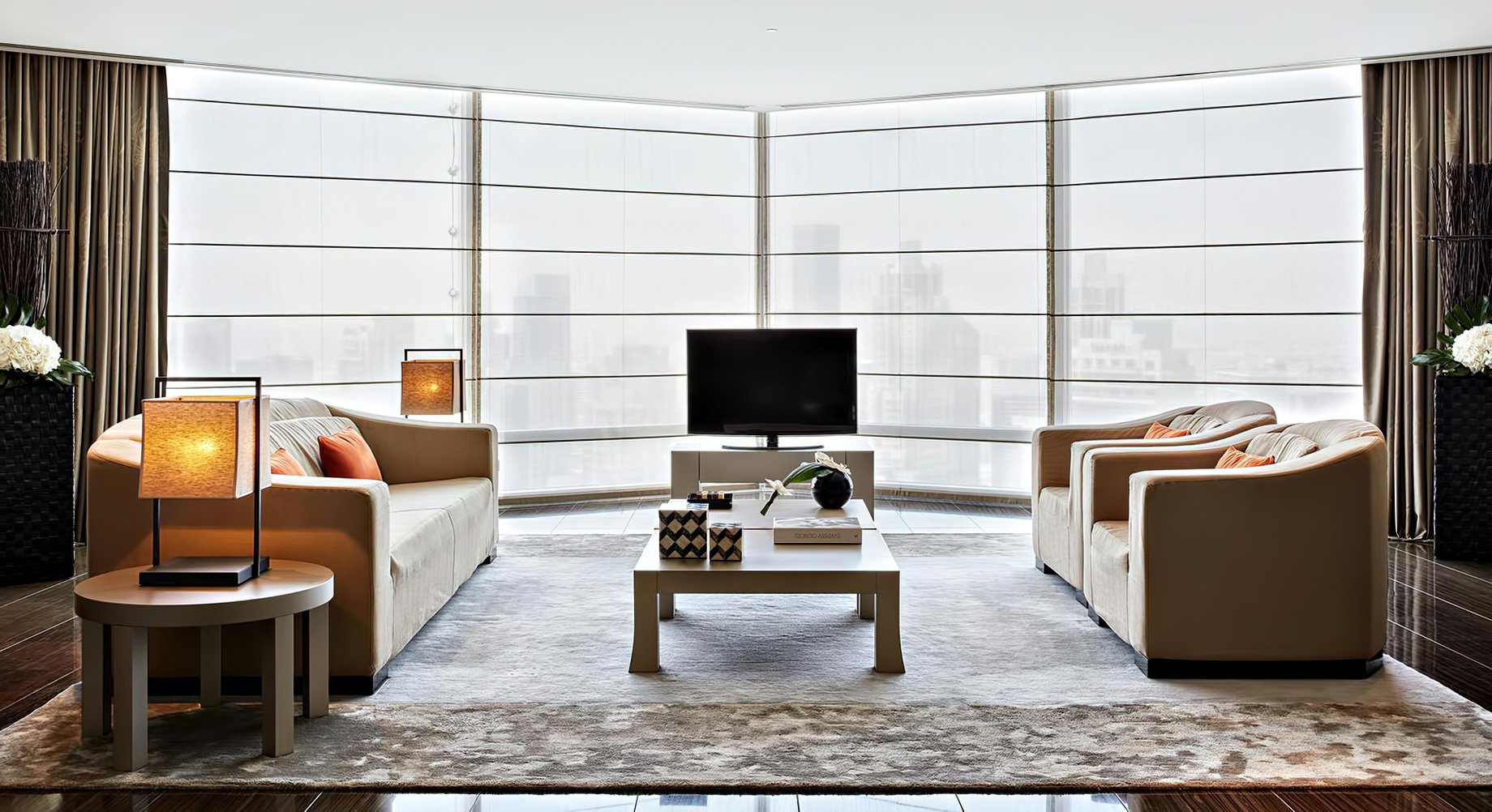 Armani Hotel Dubai - Burj Khalifa, Dubai, UAE - Armani Suite Living Room
