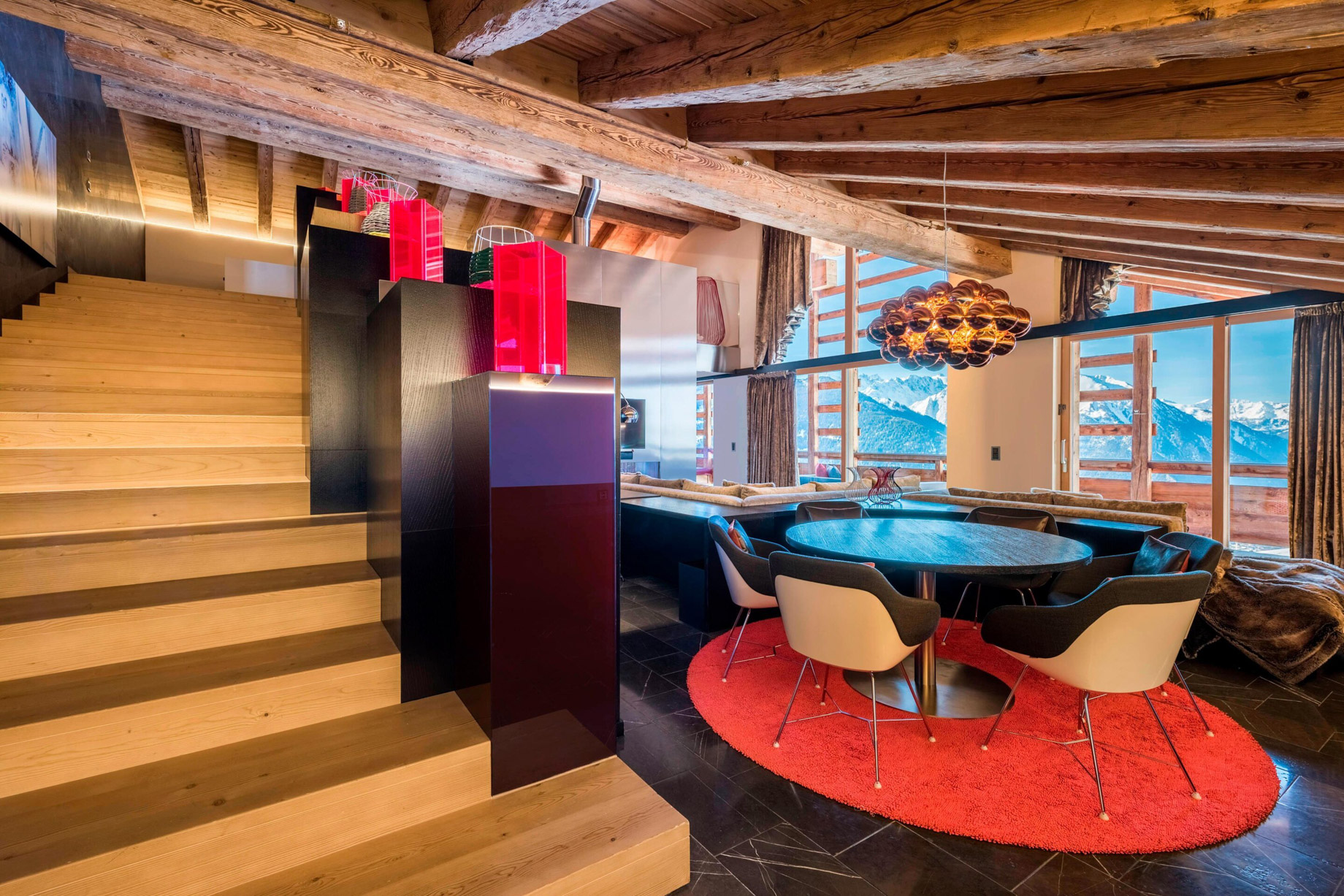 W Verbier Hotel – Verbier, Switzerland – E WOW Suite Lounge Area Decor