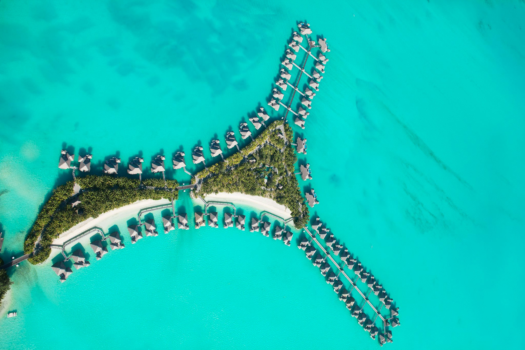 The St. Regis Bora Bora Resort - Bora Bora, French Polynesia - Aerial Villa View