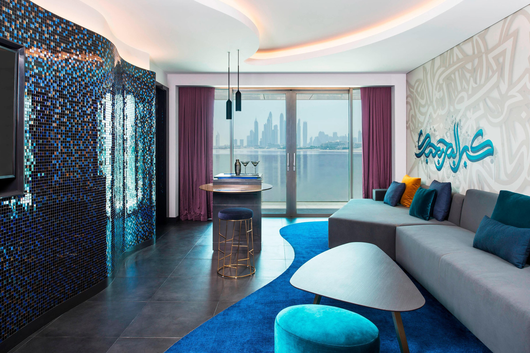 W Dubai The Palm Resort – Dubai, UAE – Mega Suite Living Room