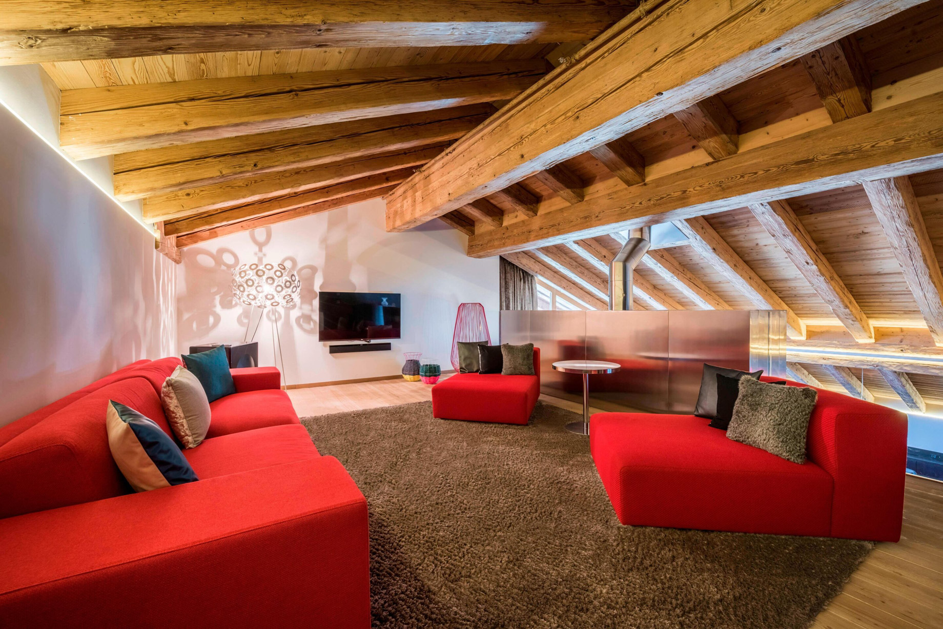 W Verbier Hotel – Verbier, Switzerland – E WOW Suite Mezzanine Sitting Area